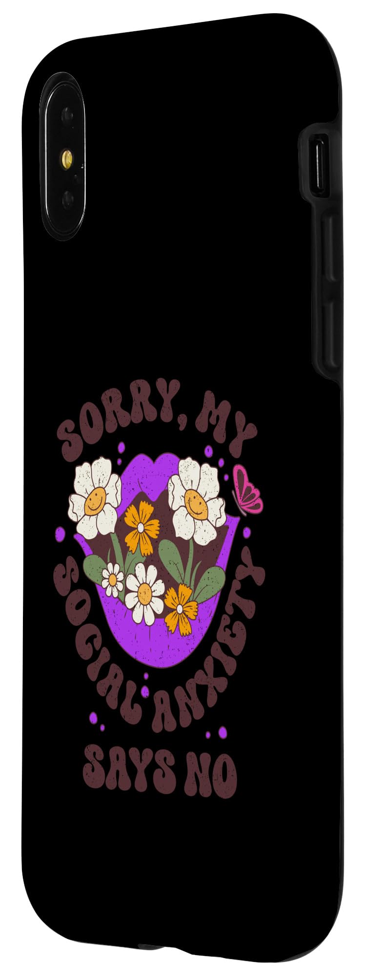 iPhone X/XS sorry my social anxiety says no Case - Image 2