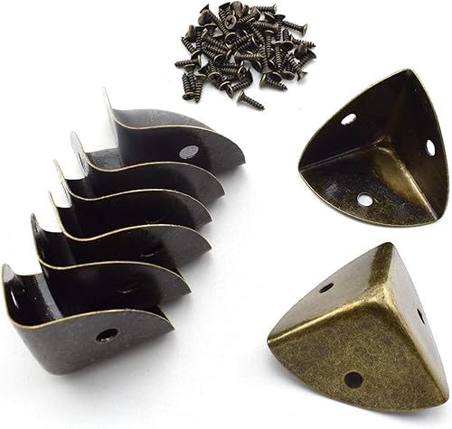 SDTC Tech Paquete de 8 protectores de esquina triangulares de aleación de zinc de 1.2 pulgadas (1.181 in), cubierta de seguridad decorativa de metal