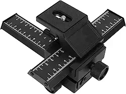 4Way Slider de Trilho de Foco Macro, Linha de 1/4 Polegadas para Fotografia Macro e Close Up, Ambas As Faixas Duplas São de 3,9 Polegadas, Compatíveis Com Câmera Sem Espelho DSLR