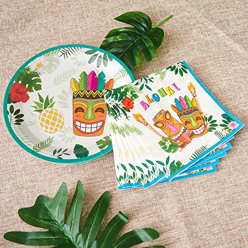 Wernnsai Hawaiian Luau Party Supplies - 50Pcs Tropical Tiki Aloha Party Napkins Disposable 3-Ply Luncheon Dinner Paper Napkins For Birthday Summer Pool Beach Party #TOP5
