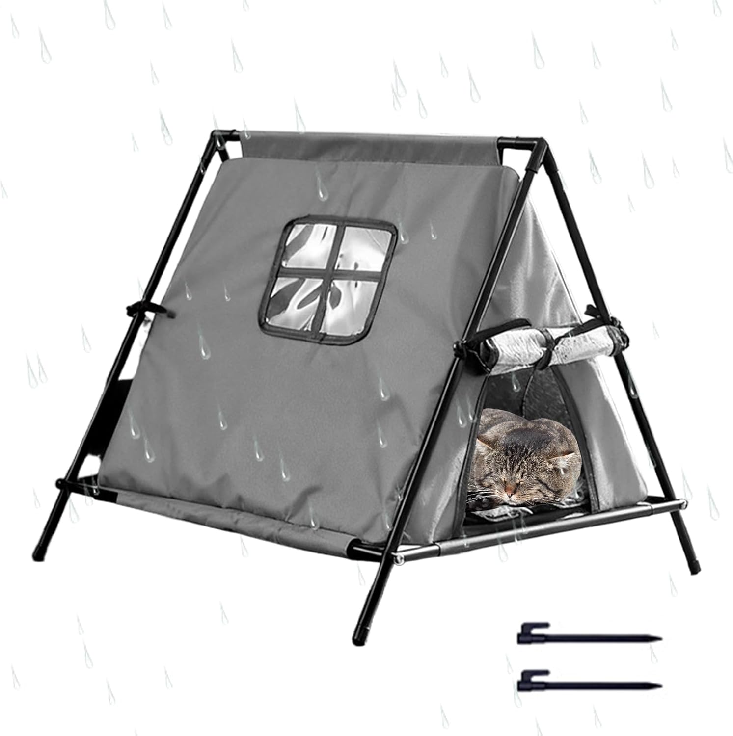 Outdoor House - Cold Weather Animals Tent, Winter Triangular Stray Shelter, Patio Balcony Backyard Use, Garden Park Residential Area, Garage Barn Protection, Durable Shelter