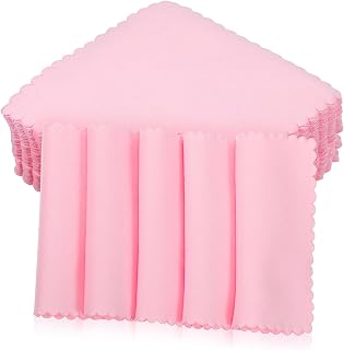 TEHAUX 100 Piezas paño de limpieza de gafas de microfibra limpieza gafas microfiber cloth limpiador de gafas paño para gafas ultra paño de joyería para lentes para anteojos rosa