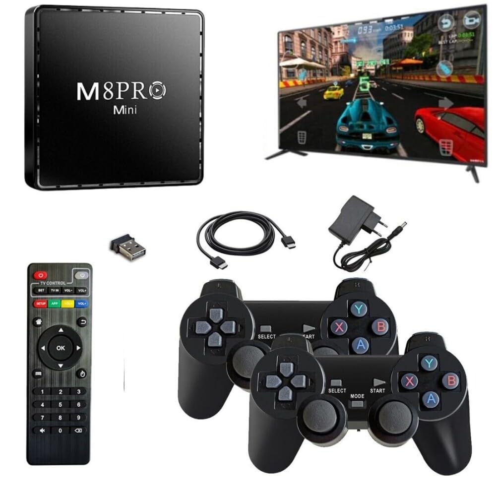 Amazm TV Video Game Set for TV Gaming 2-in-1 Video Game Console & Loaded with Over 10000 Games Spanning PS1, CPS, SFC, FC, GB, GBA, GBC, MD, PSP, N64, MAME, and DS