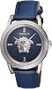 Versace VESN00122 Mens Wristwatch, V-Code Cord, Blue Dial, Stainless Steel, Sapphire Glass, Quartz 1.7 inches 43 mm, Swiss Watch
