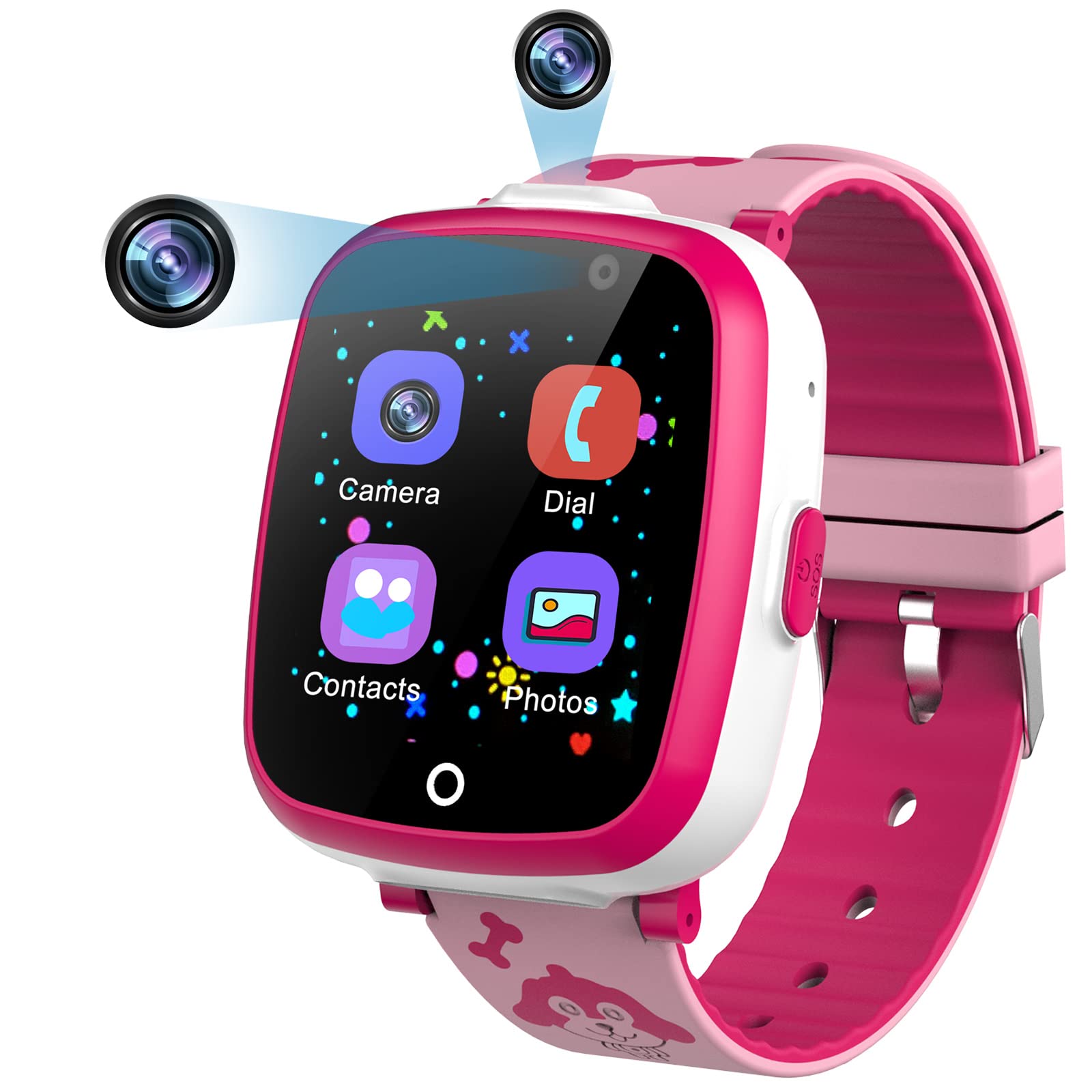 Montre Enfants, Montre Connectée Enfant Fille Garçon, Jouet enfant 3 4 5 6 7 8 9 10 11 12 ans, 6 Jeux, Musique MP3, Caméra, Alar