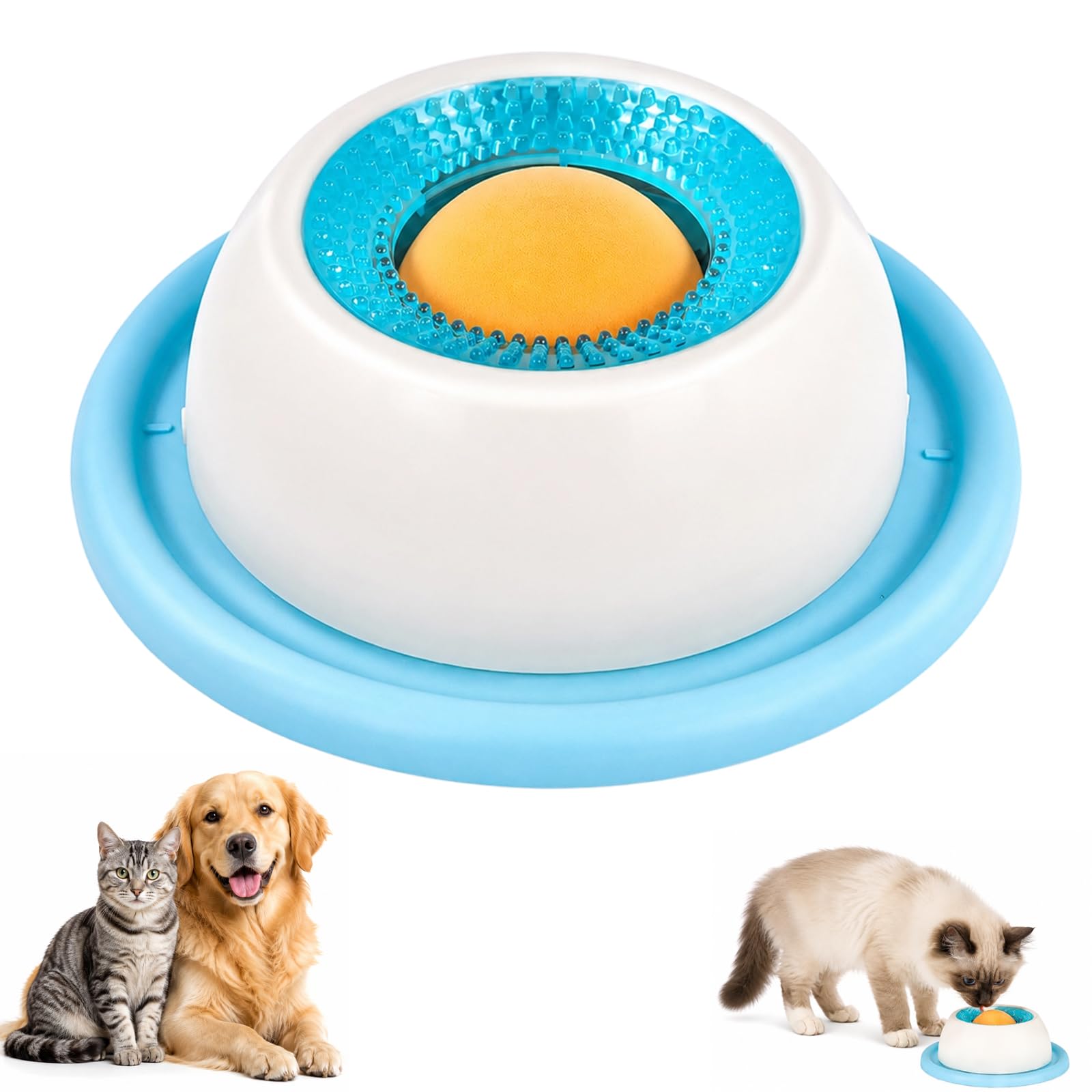 GYTFOG Slow Feeder Dog Bowl, Interactive Dog Toys with Lick Ball, Lick Ball for Dogs, Slow Feeder Interactive Toy, Interactive Dog Licking Bowl With Ball For Small & Medium Dogs Cats