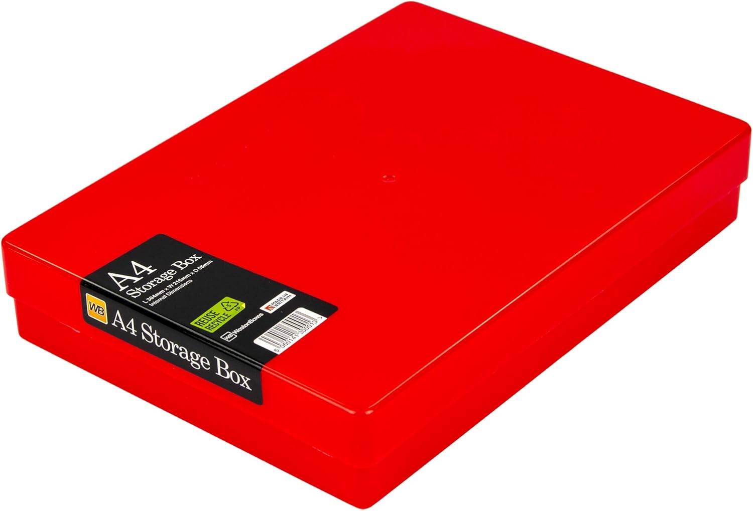 WestonBoxes A4 Colourful Transparent Plastic Craft Storage Boxes with Lids for Art Supplies