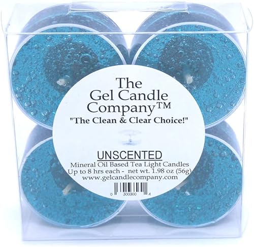 Miniatura 2 de 4 Pack Unscented TEAL COLOR Mineral Oil Based Up To 8 Hours Each Tea Lights Candles for weddings special events The Gel Candle Company