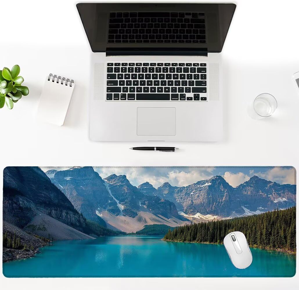 Alfombrilla Ratón XXL 600x1200x3 mm Mouse Pad Grande Gaming Montaña Alfombrilla Escritorio,con Base de Goma Tapete Escritorio con Bordes Cosidos, Impermeable Antideslizante Ordenador Desk Mat zj-703