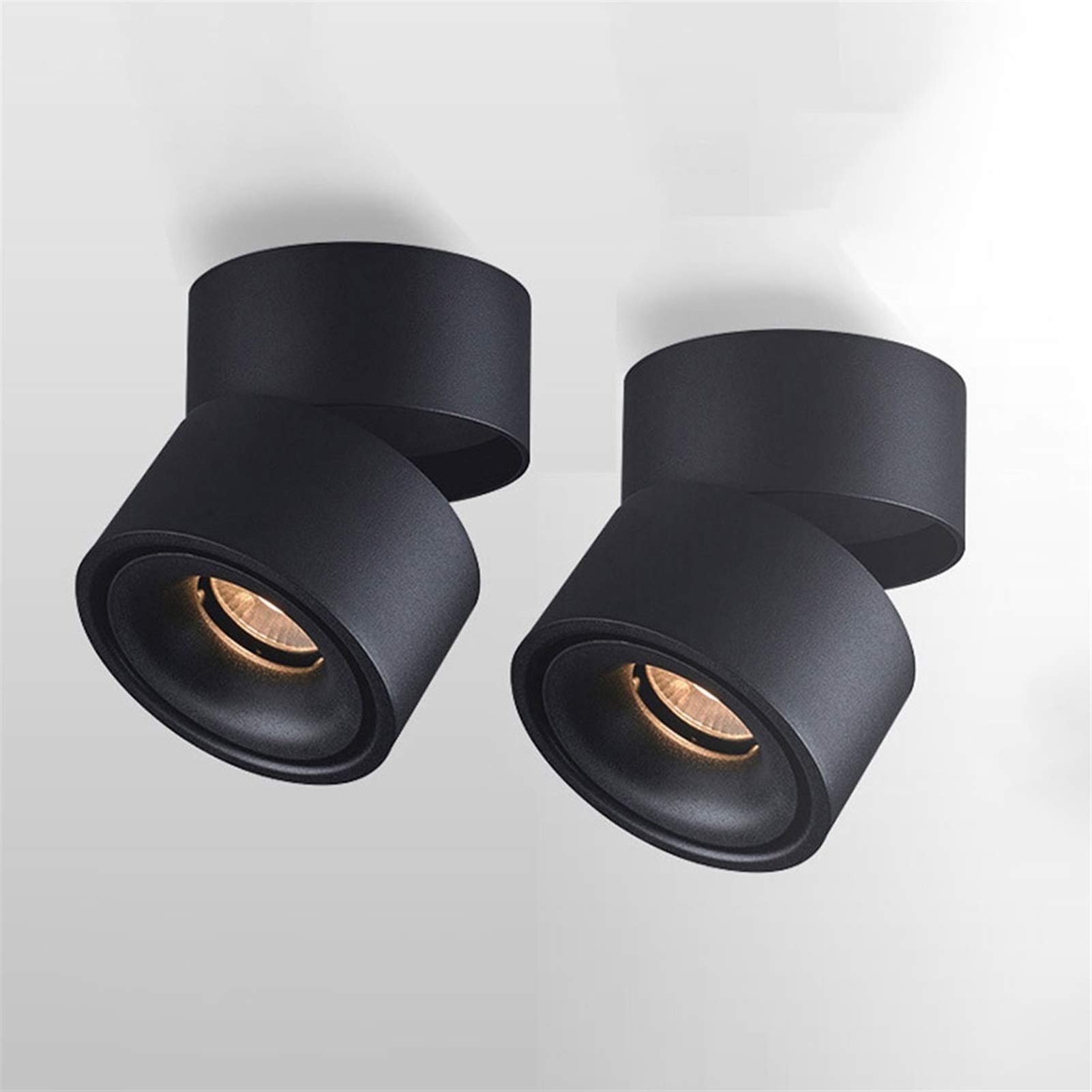 ITOSUI LED Indoor Ceiling Spotlight Accent Lamp, Rotatable Surface Mounted Ceiling Lighting Fixture, 360°Adjustable Ceiling Downlight, 10W Aluminum Wall Lamps/Wall Swivel Light (Color : Black-3000k)