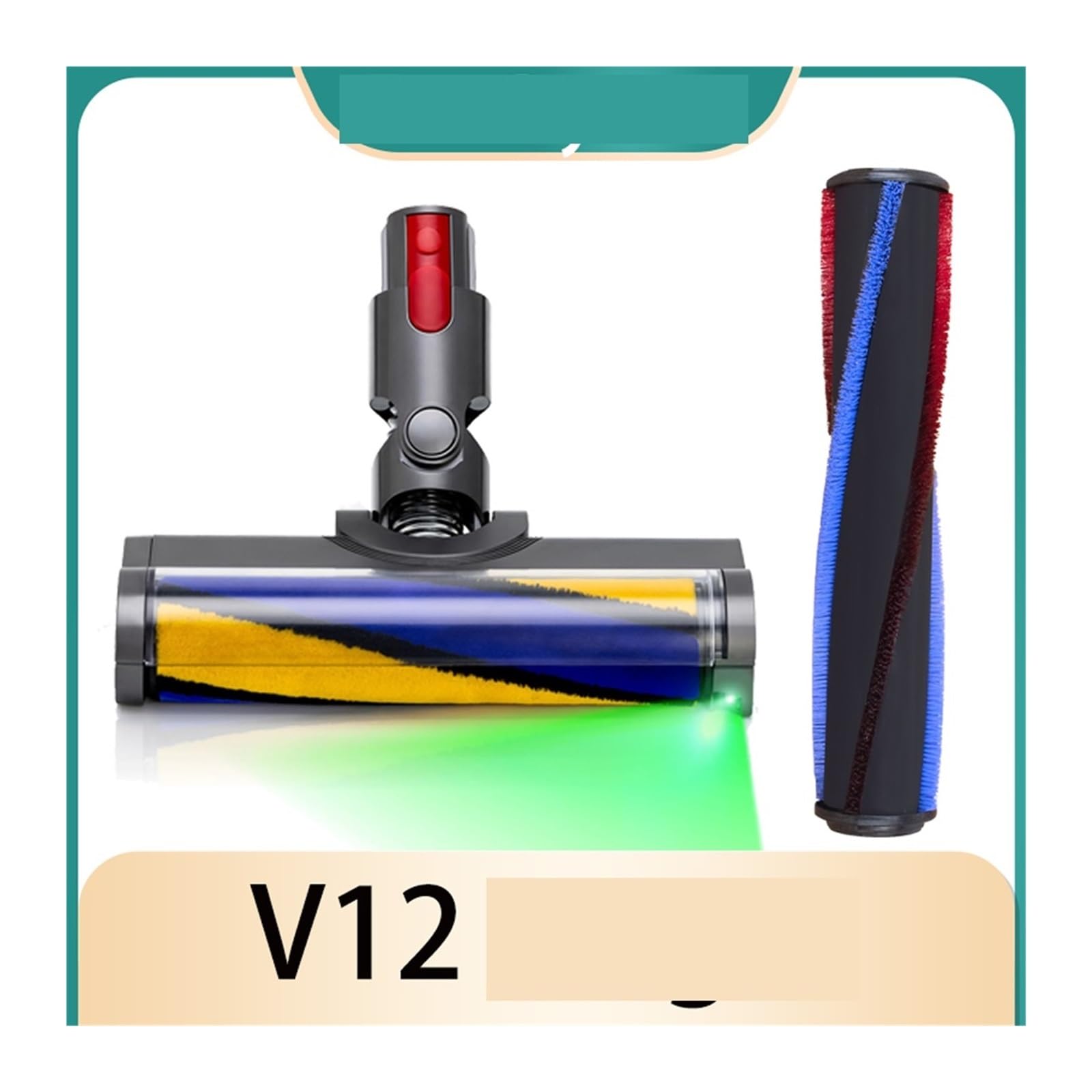 Cepillo Láser, Compatible con Dyson V12, Accesorios For Aspiradoras, Repuestos De Cabezal De Motor con Cabezal De Cepillo De Rodillo De Alfombra con Luz Verde(Combination)