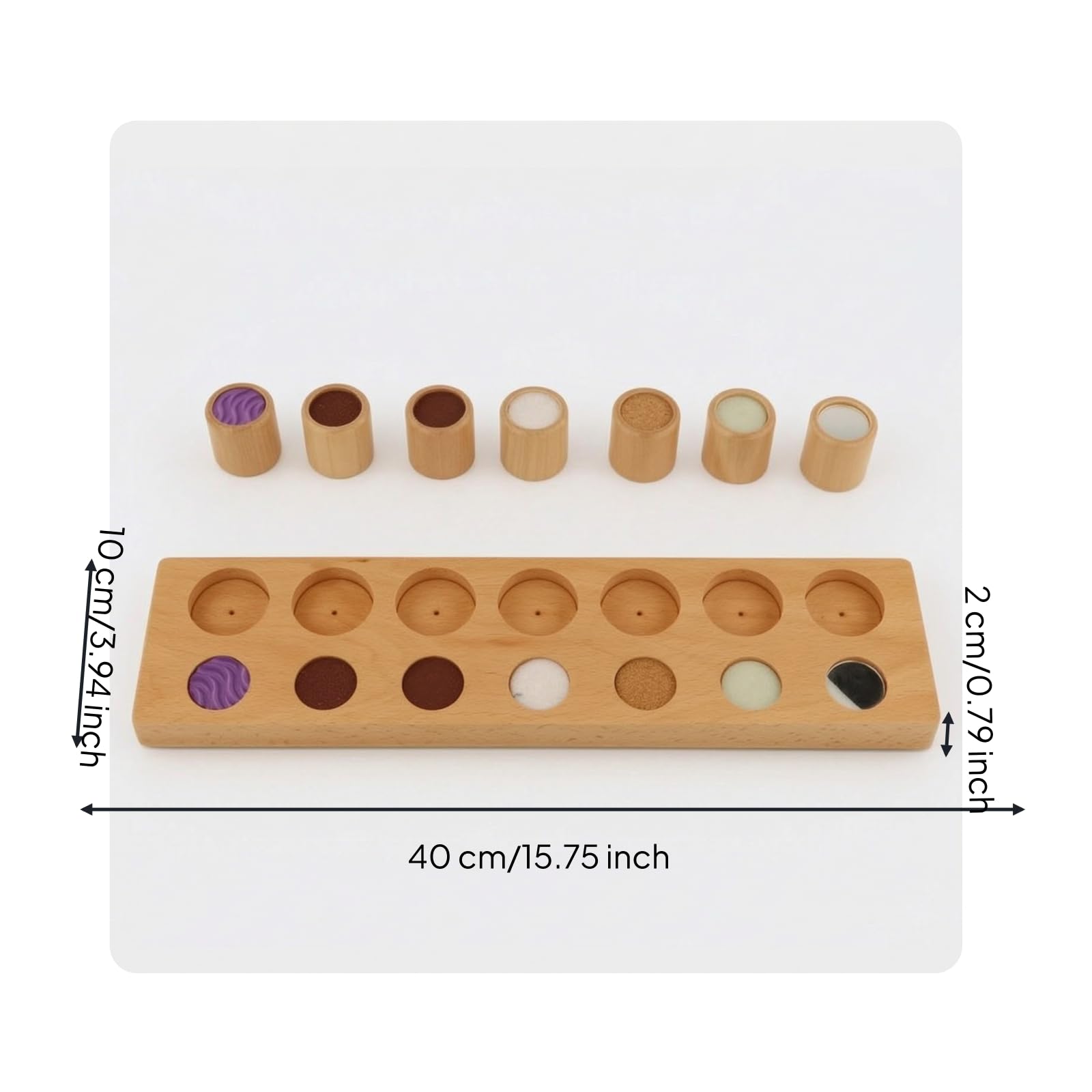 Sharplace Tablero Sensorial Infantil Didáctico Educativo Interactivo de Madera con Botones Texturizados para Integración Sensorial Motricidad Fina Asociación y