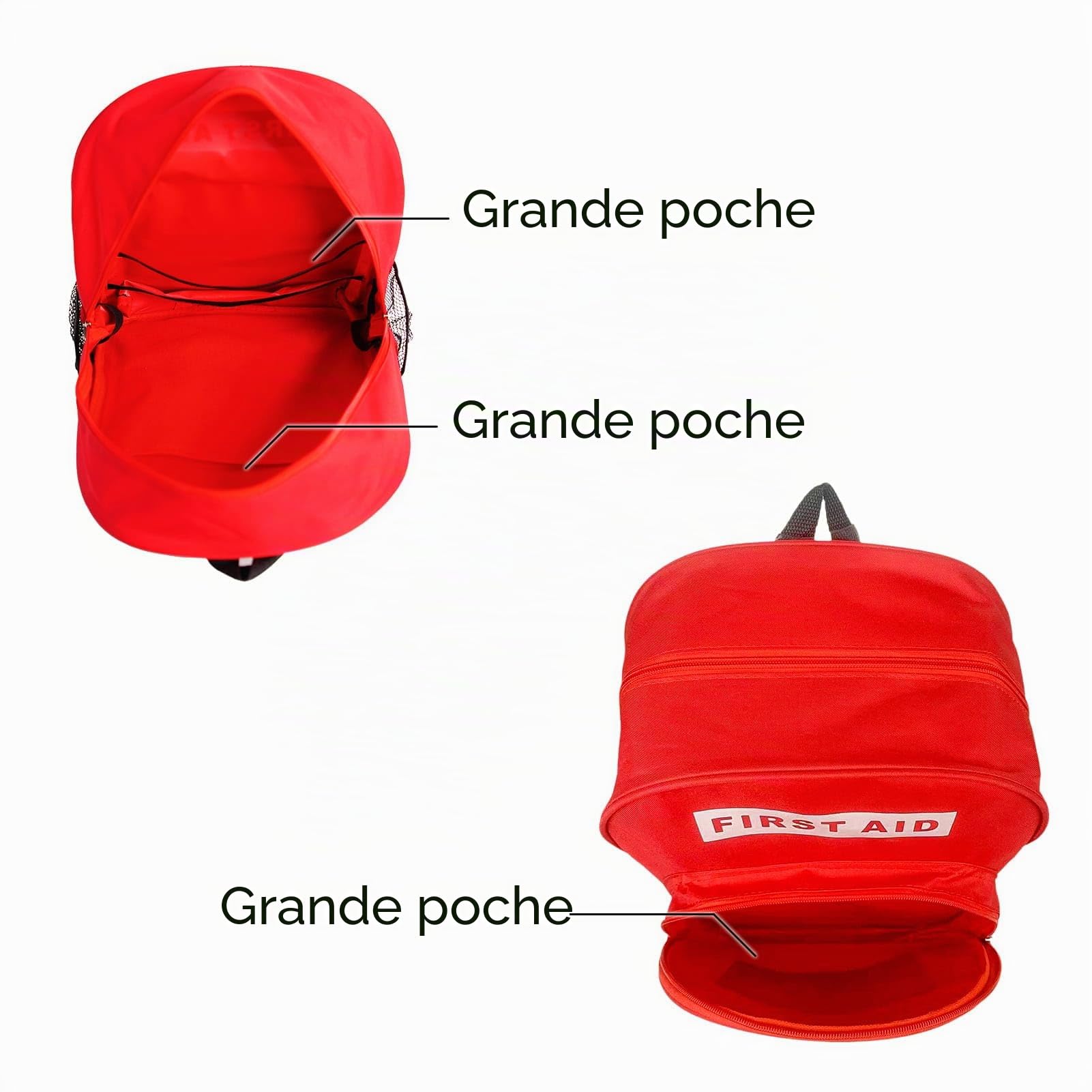 Sac À Dos Vide De Premiers Secours Sac À Dos De Survie, Trousse De Premiers Secours Vide Légère pour Les Urgences À La Maison À L'extérieur Voiture Camping Lieu De Travail Randonnée Survie