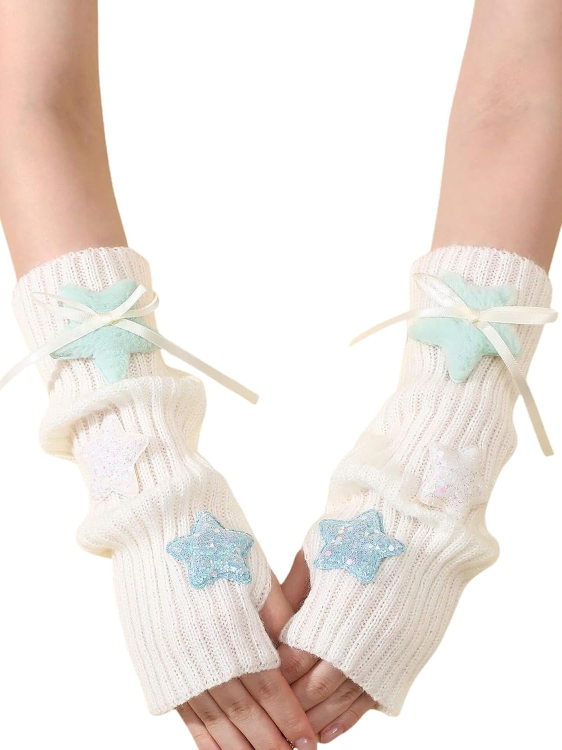 Harajuku Cute Arm Warmers Y2K Cute Core Long Fingerless Gloves Lolita Accessories Kawaii