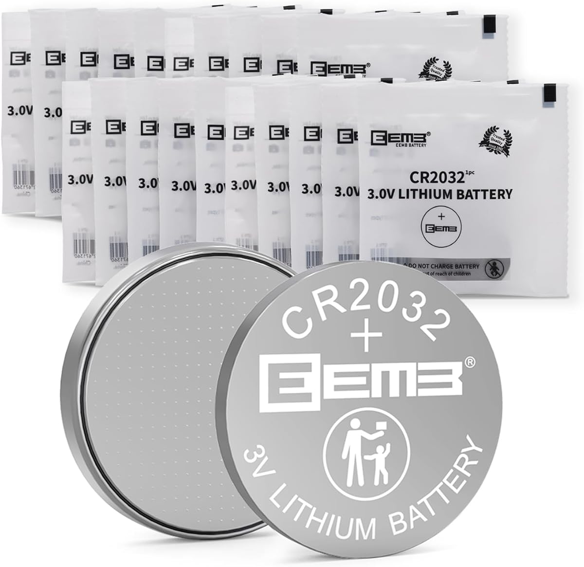 EEMB CR2032 Batteries 20-Pack 2032 Battery - High Performance CR2032 3V Lithium Battery, 3 Volt Coin Cell, DL2032, ECR2032, LM2032 for Watches, Calculators, Key Fobs, Smart Sensors