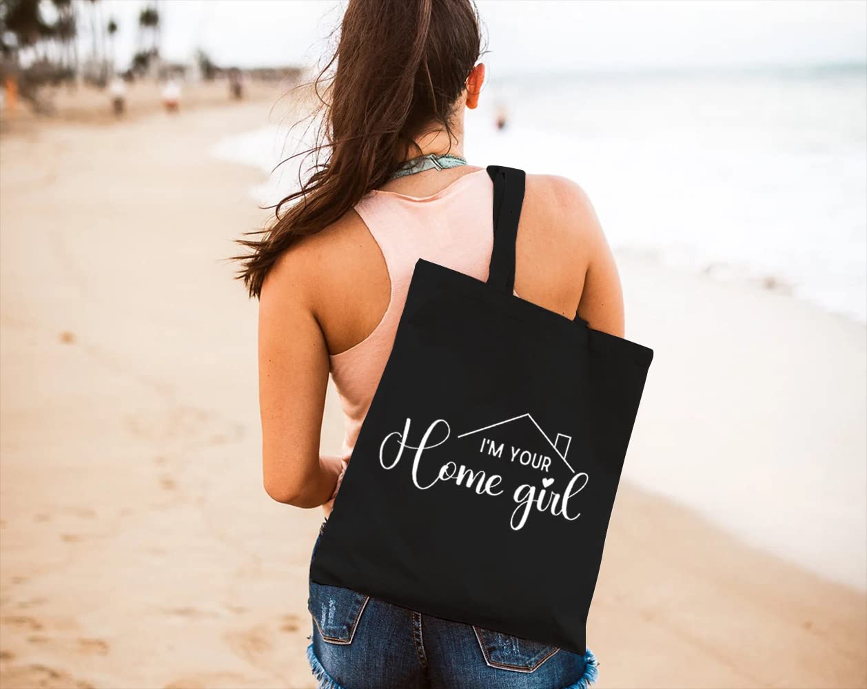 I'm Your Home Girl Canvas Tote Bag for Women Real Estate Agent Reusable Grocery Shoulder Shopping Bags Realtor Gifts