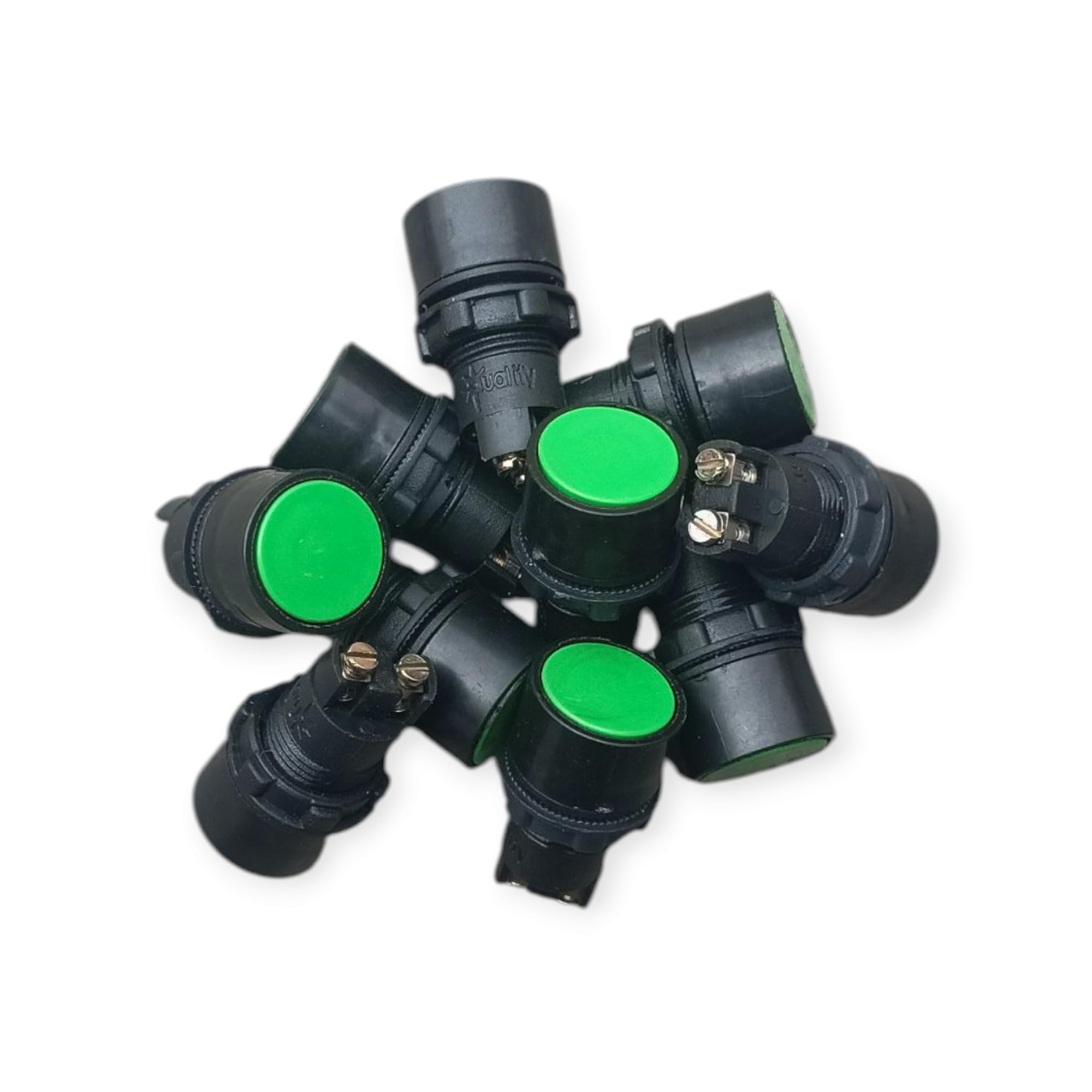 Green Black 2 Pin On Off spst DC 12V TO 24V Switch Push Button TOY Bike Boat Electronic Dashboard AC 120V TO 250V Panel Component Project (Pack of 10)-image-42