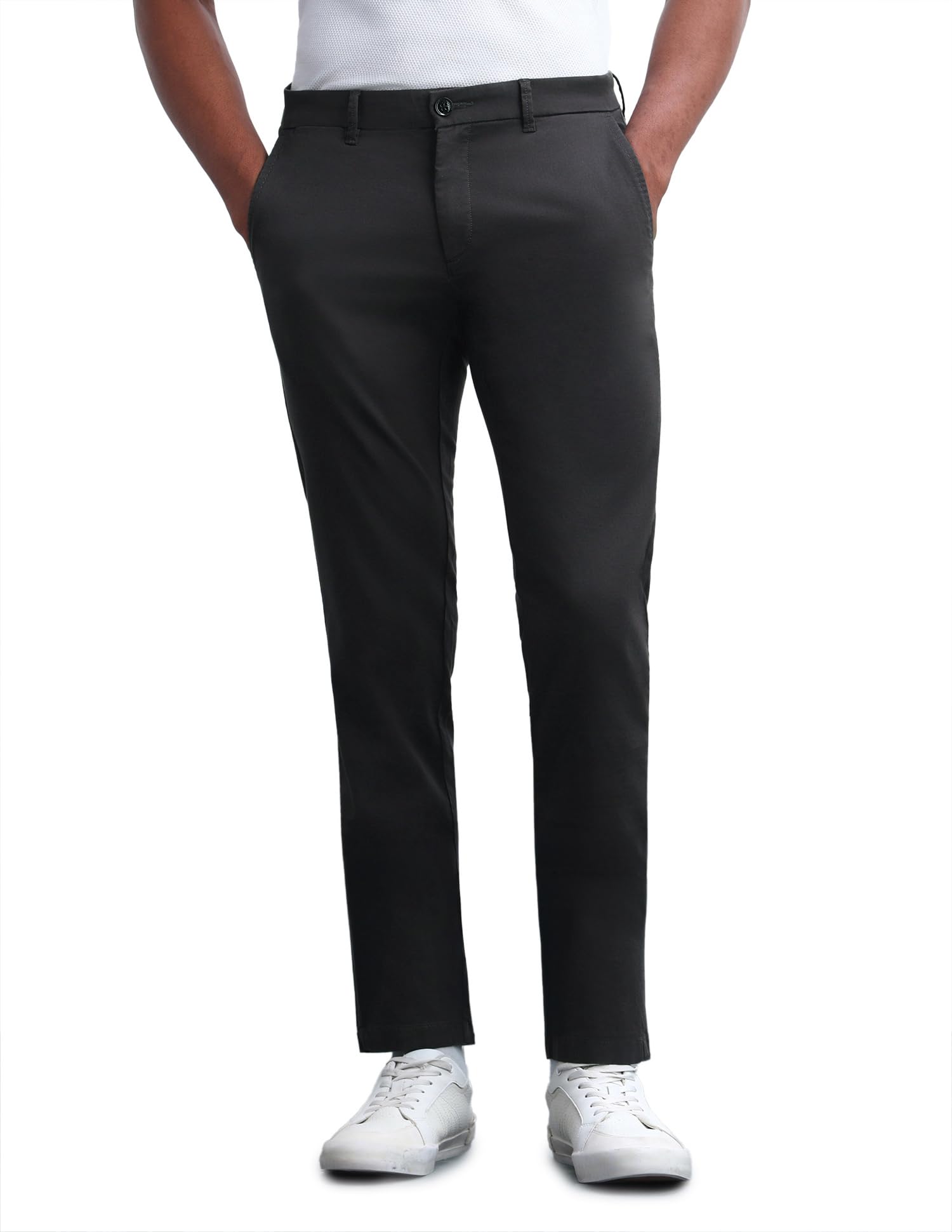 flying machine Men's Slim Tapered Fit Trousers| Self-Design | Mid Rise-picture-45