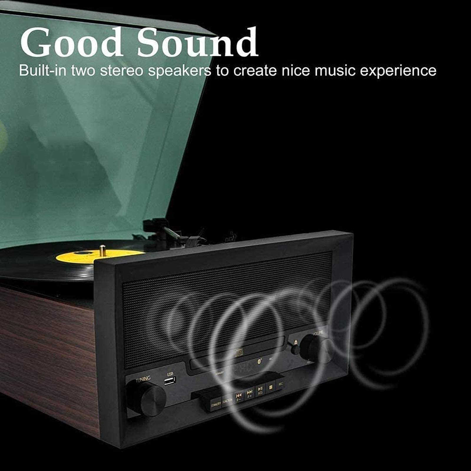 Retro Vinyl Record Player Vinyl CD All-in-One Home Multi-Fonction Player Bluetooth U Disk Radio Radio kxtmm