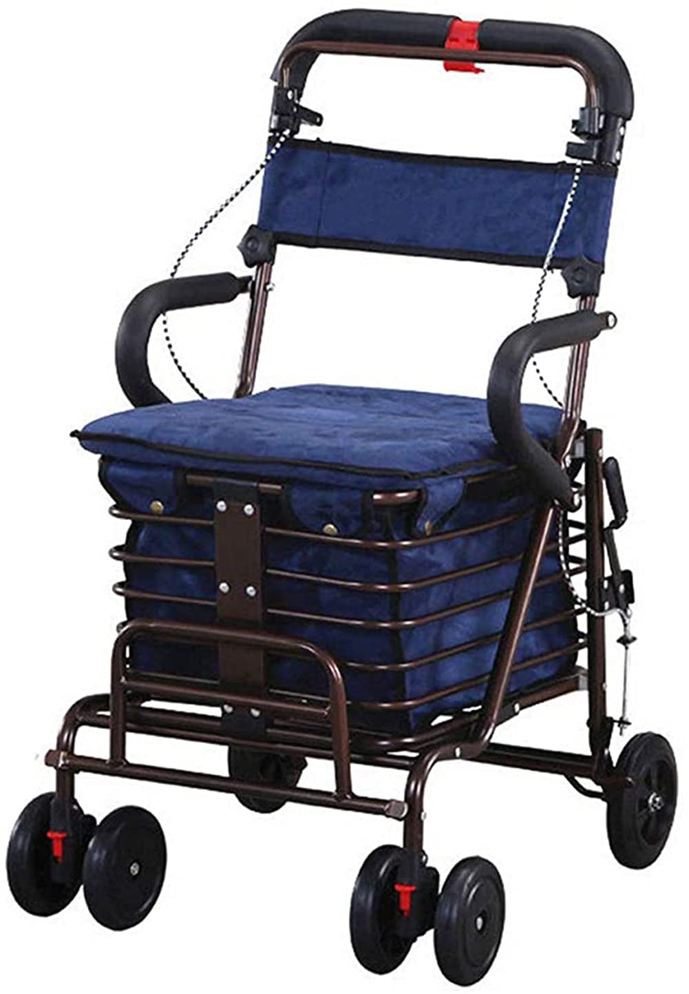 Buy Rollators Walkers Lightweight Steel Pipe Folding Four Wheel