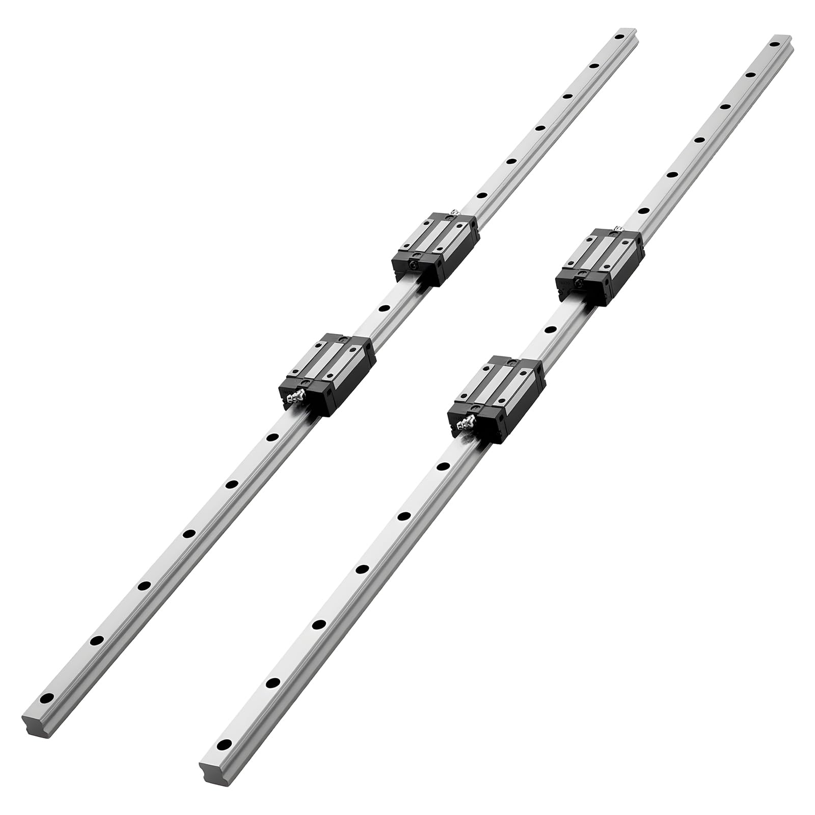VEVOR Linearführungen HGR20 1000 mm 2er-Pack Linearschienen 4 Gleitblöcke rostfrei hochpräzise CNC Fräsen
