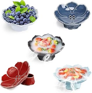 Assiette en Céramique, Plateau Repas，Service de Table 5 Pièces en Vaisselle, Pourra Utilisé Comme Corbeille Fruit, Plateau de Fruits Secs, Bol à Fruits de Mer