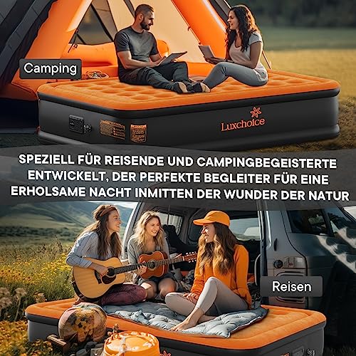 Luxchoice Luftbett Aufblasbare Matratze Luftmatratze Selbstaufblasend 1 Personen mit Integrierter Elektrischer Pumpe Premium Gästebett für Camping oder Heimgebrauch 191×99×40cm 200KG Max