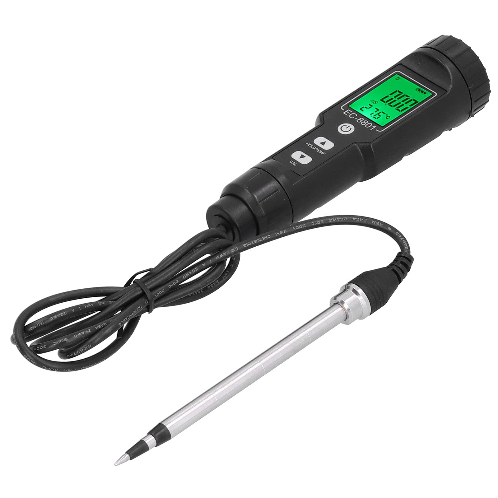 Medidor EC digital con retroiluminación para cultivo y agricultura