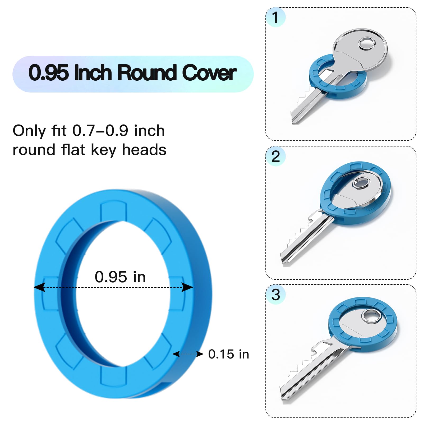 SANTUO Schlüsselkappen Set - 10 Bunte Silikon-Kappen Mit Etiketten Für Perfekte Schlüsselorganisation