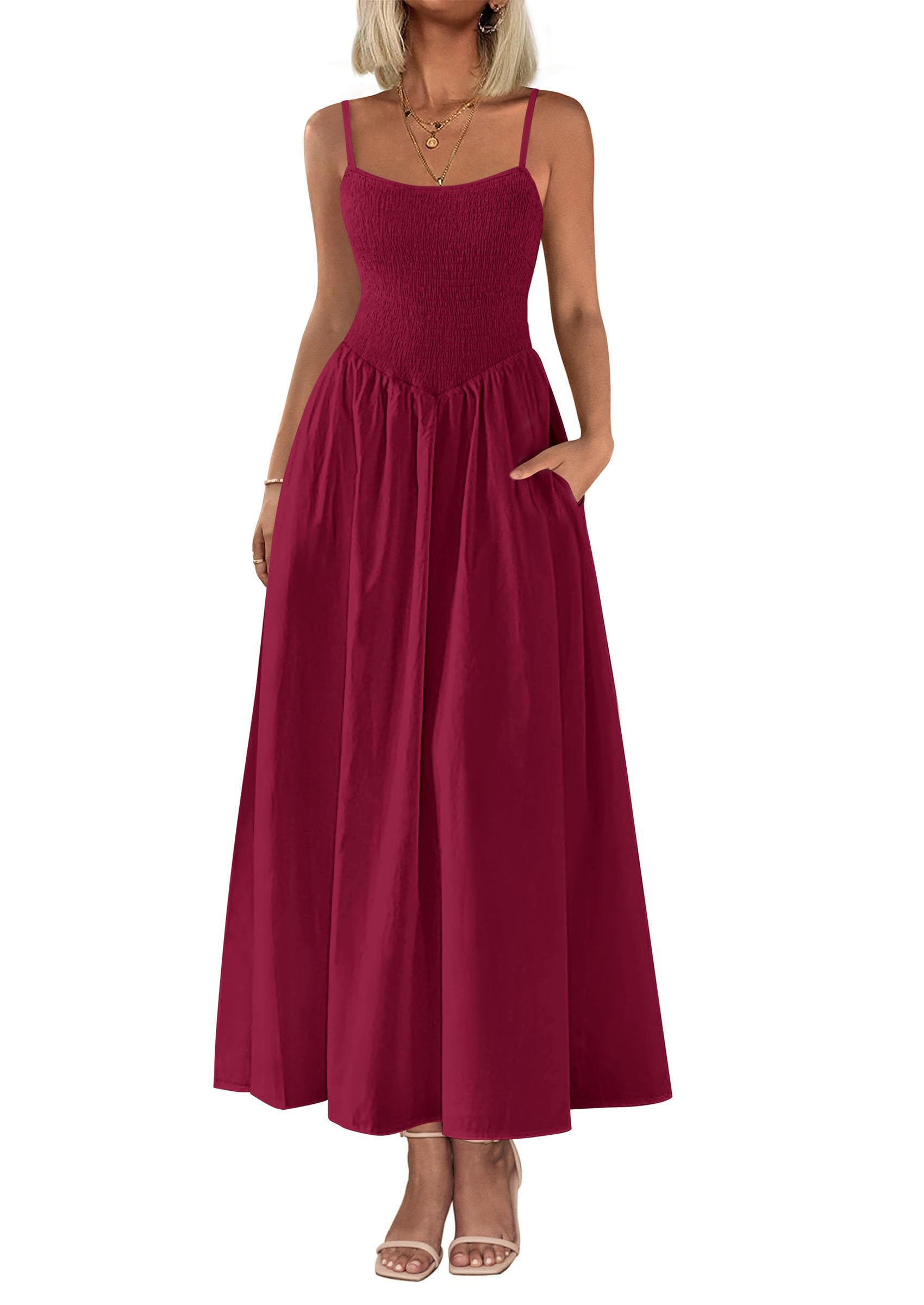 PRETTYGARDEN Smocked Maxi Sundress