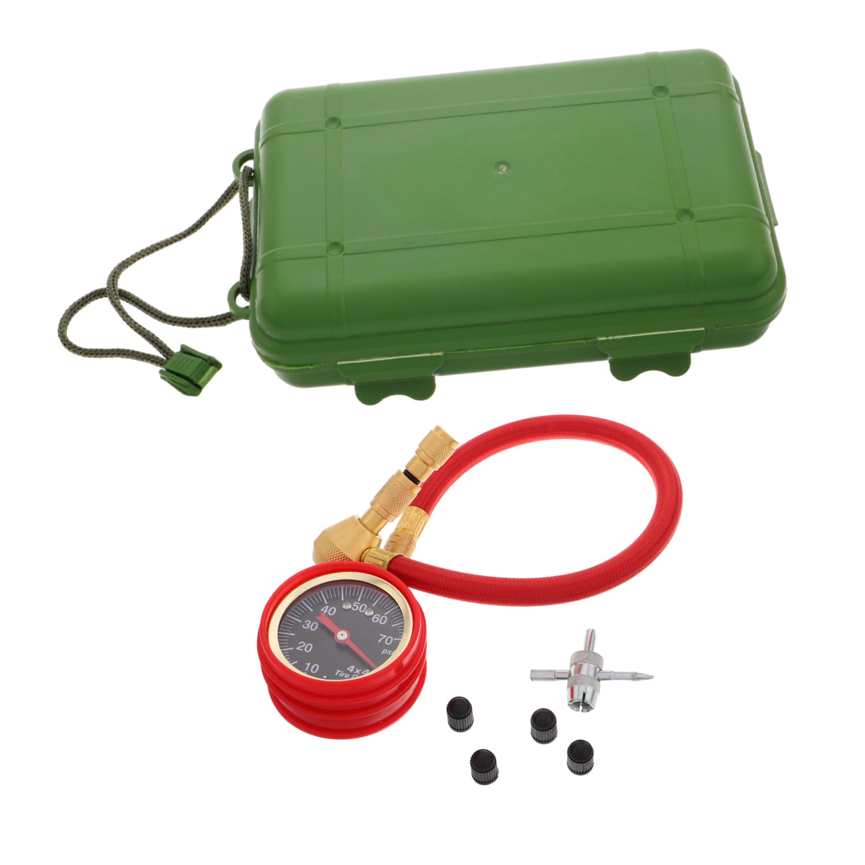Manomètre de Pression des Pneus de Voiture à Aiguille, 1 Set | Laiton et Caoutchouc, Mesure Précise, Installation Facile, Usage Large pour Projets de Modification Automobile