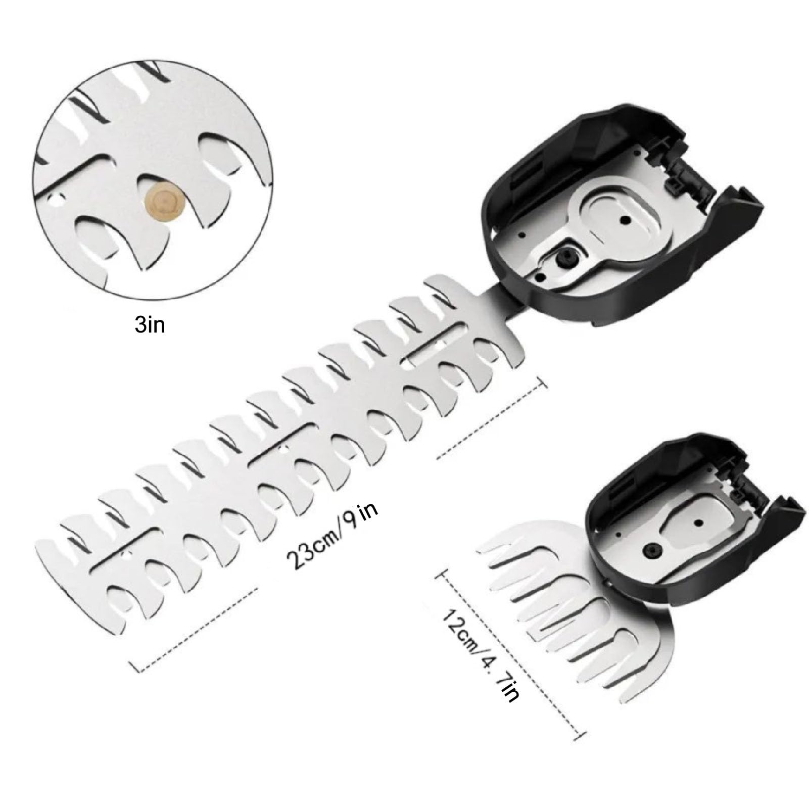 Heckenschere, 2-in-1-Grasschere und Strauchschneider, Elektrischer Grasschneider mit 2 Wiederaufladbaren Akkus für Gärten, Höfe und Rasenflächen (EU-Stecker)