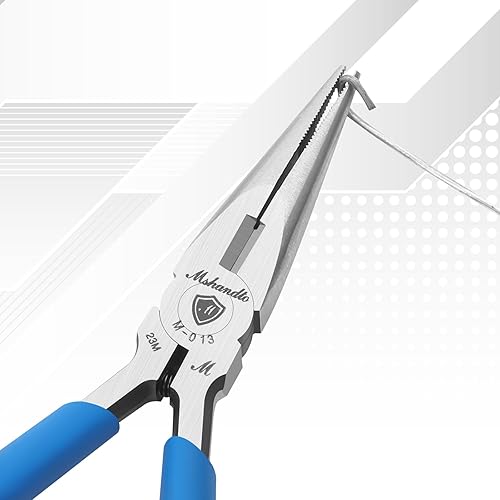 Miniatura 7 de Needle Nose Pliers, mshandto Long Nose Pliers for Wire Bending, High Carbon Steel Needle Nose Plier, Serrated Jaw Pliers for Jewelry Making