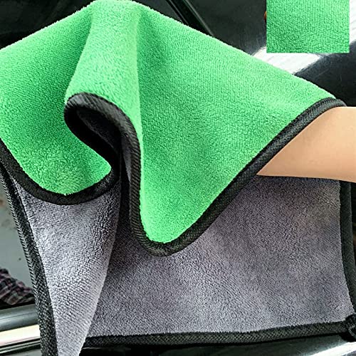 Image of Auto Hub 400 GSM, Microfiber Double Layered Cloth 30x40 Cms 4 Piece (Green) Cloth Set, Extra Thick Microfiber Cleaning Cloths Perfect for Bike, Auto, Cars Both Interior and Exterior.