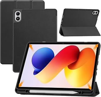 For REDMI Pad 2 Pro Case, 12.1 inch Tablet Cover, RUIXH PU Material, Drop Proof, Anti-Slip, Anti-Scratch, Protective Cover, Thin and Lightweight, Full Protection, Tri-fold Stand Function, Magnetic