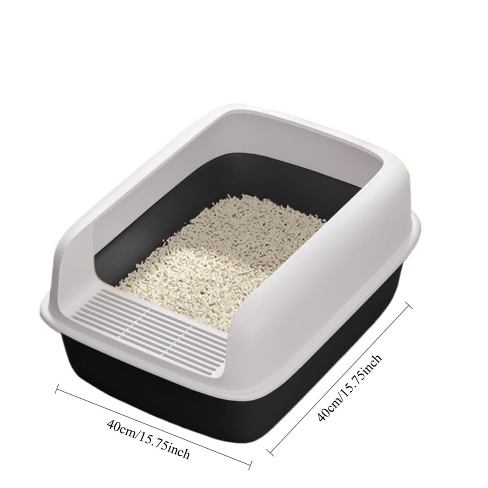 autopulente Lettiera for gatti grande staccabile con lato alto, antispruzzo, toilette for gatti, vassoio for gattini, facile da pulire, for interni grande(Svart)