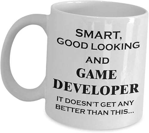 Regalos para diseñador de videojuegos – Smart Good Looking It Doesnt Get Any Better – taza de café, taza de té, divertida y bonita, idea de regalo,