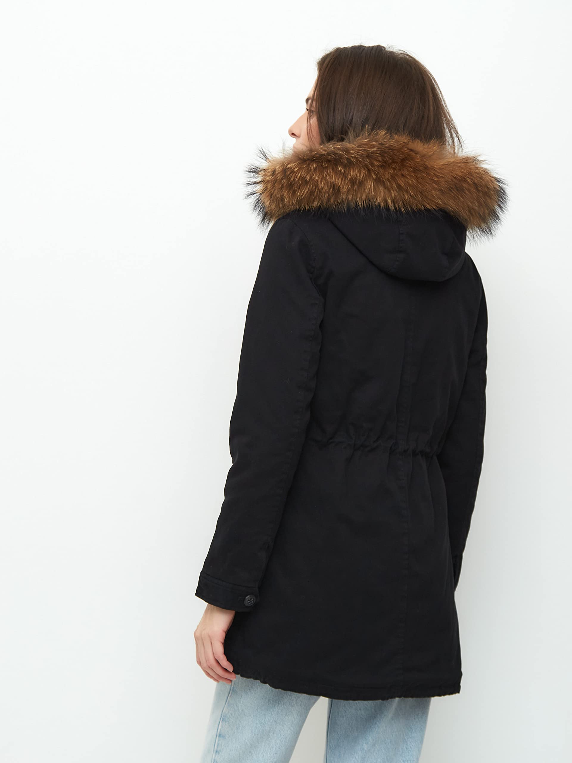 Damen echtfell Jacke Mantel Parka mit echtfell Damen Winterjacke mit echtfell Pelz Damen