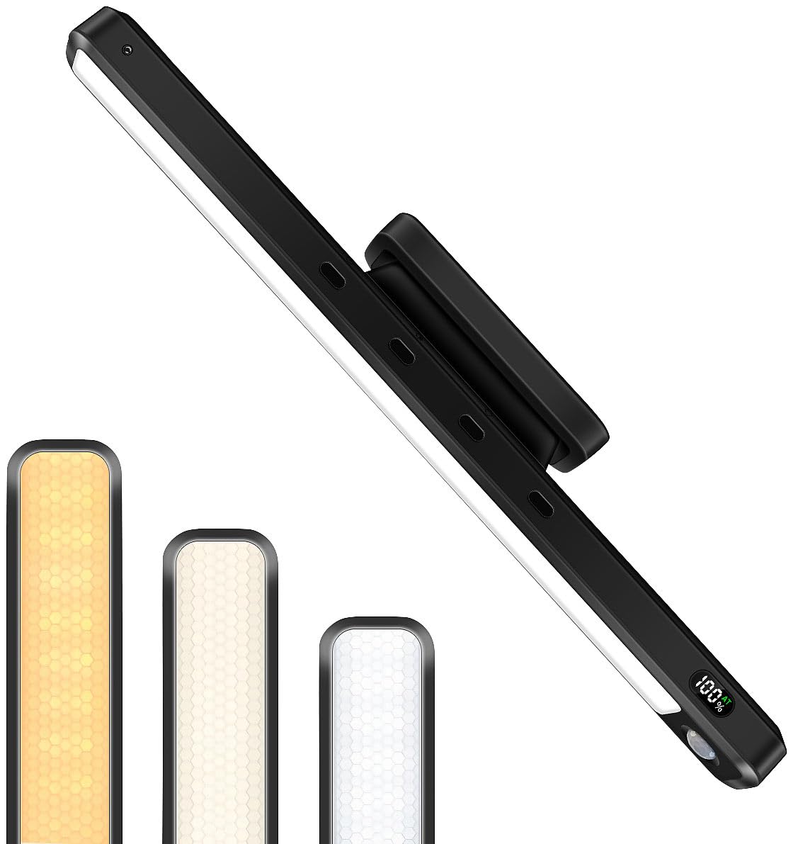 Lunartec Schrankbeleuchtung Akku: 3er-Set LED-Akku-Unterbau-/Bilderleuchte, PIR, Fernbedienung, schwarz (Unterschrank-Beleuchtung Küche LED, Unterbauleuchte Küche flach, Bild)