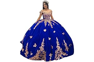 Sparkling Royal Blue and Gold Royal Quinceanera Dresses