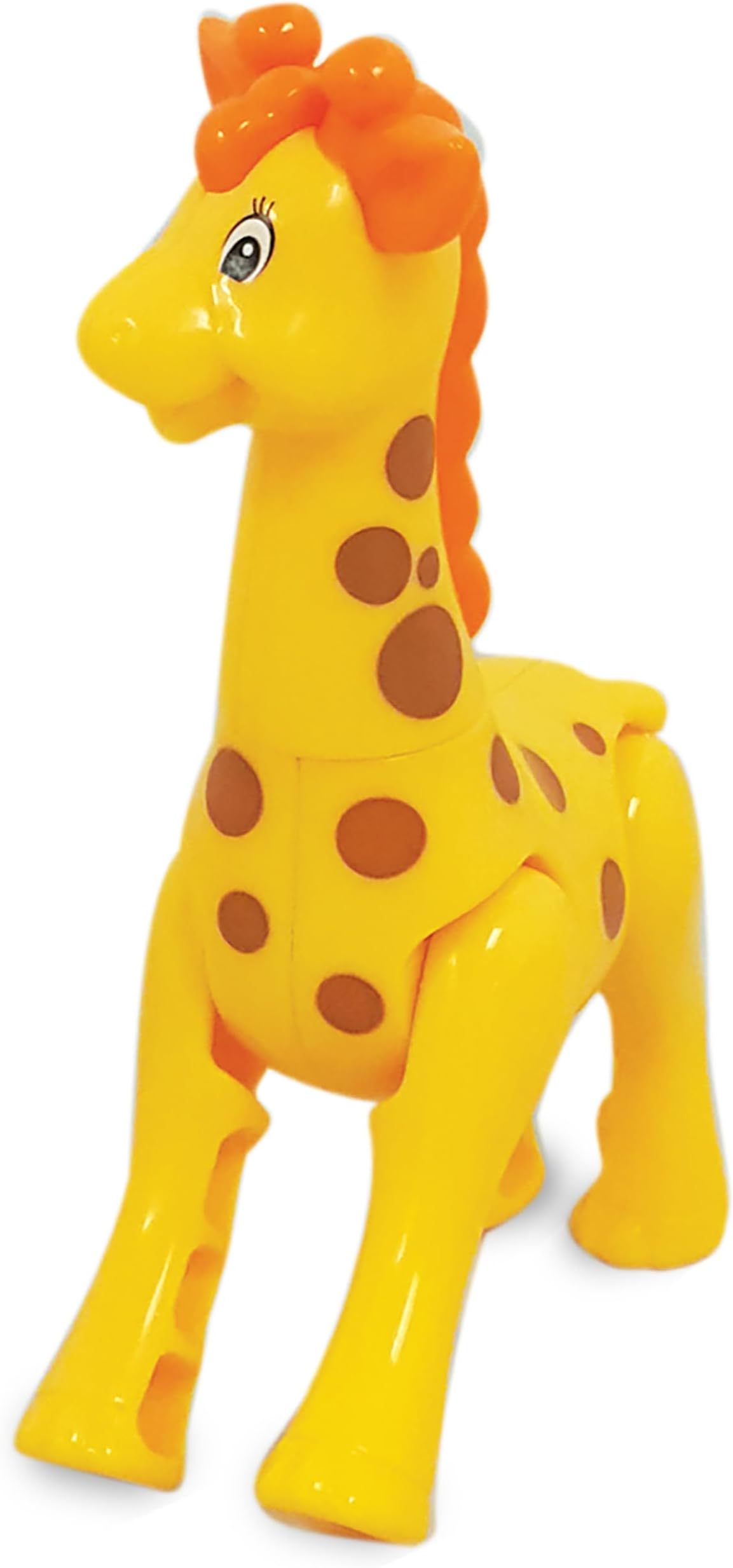KiddielandWild Animal Safari Kingdom Giraffe Ratchet Toy, Yellow/Orange