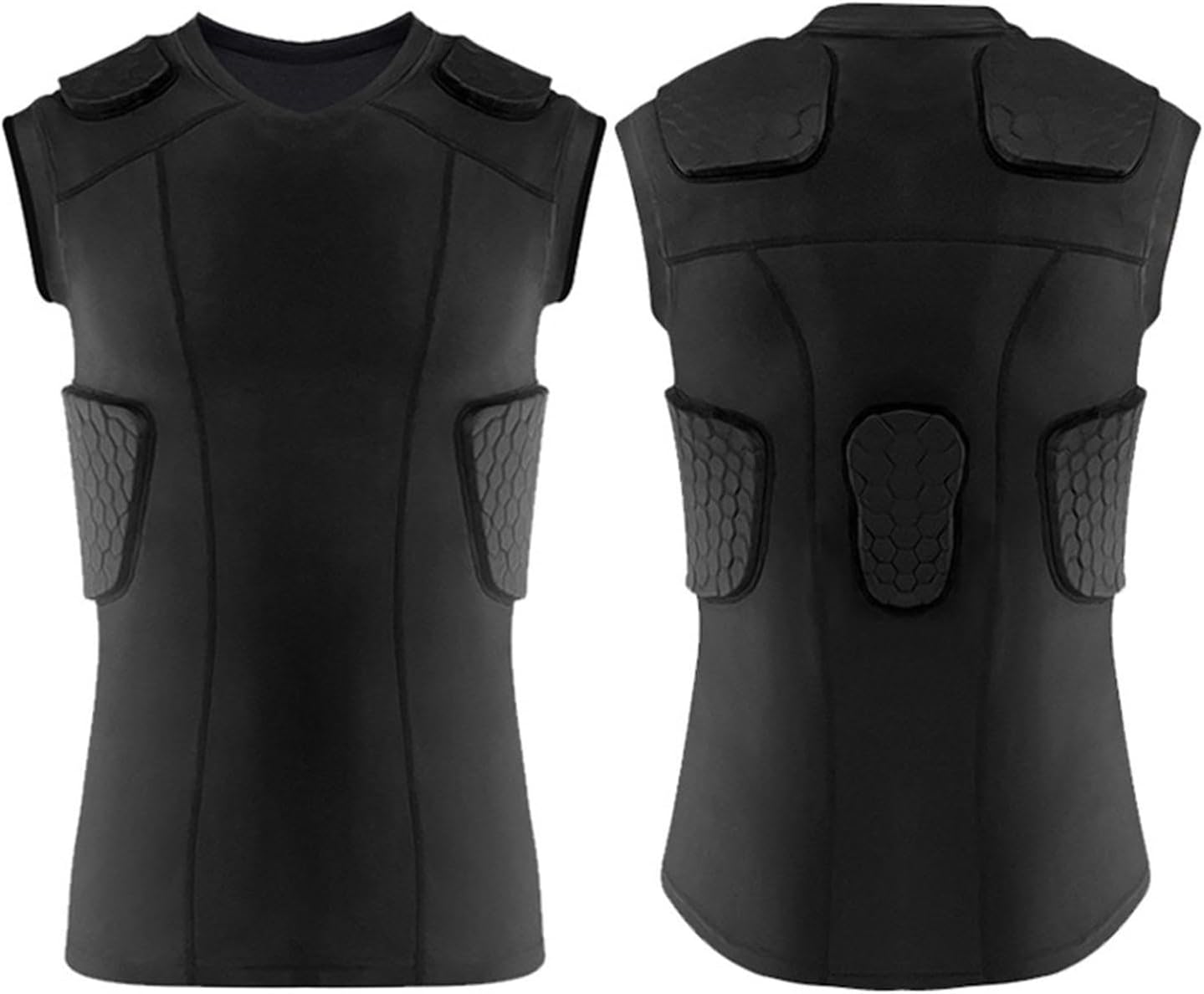 Men's Compression Shirt with Chest Rib Protection, Sleeveless Training Top for Sports
