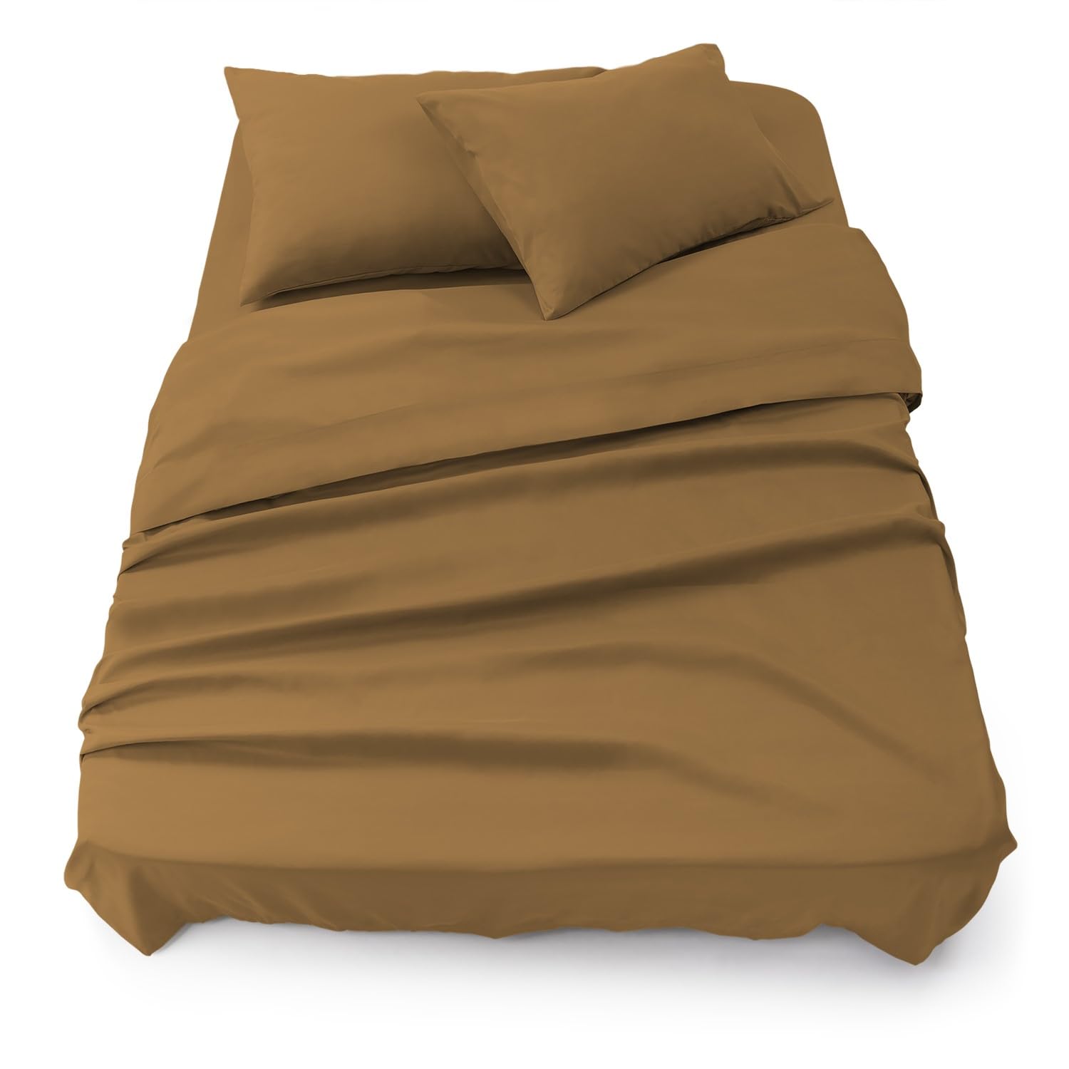 Blumtal Completo lenzuola matrimoniali 3pz - completo letto matrimoniale certificato OEKO-TEX - lenzuolo con angoli 160x200x30cm + lenzuolo 240x275cm + federa cuscino 50x80cm in microfibra - marrone
