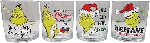 Comprehensive Buyer's Guide to Bioworld Dr. Seuss GRINCH Drinking Glasses Set of 4 (10 oz.)