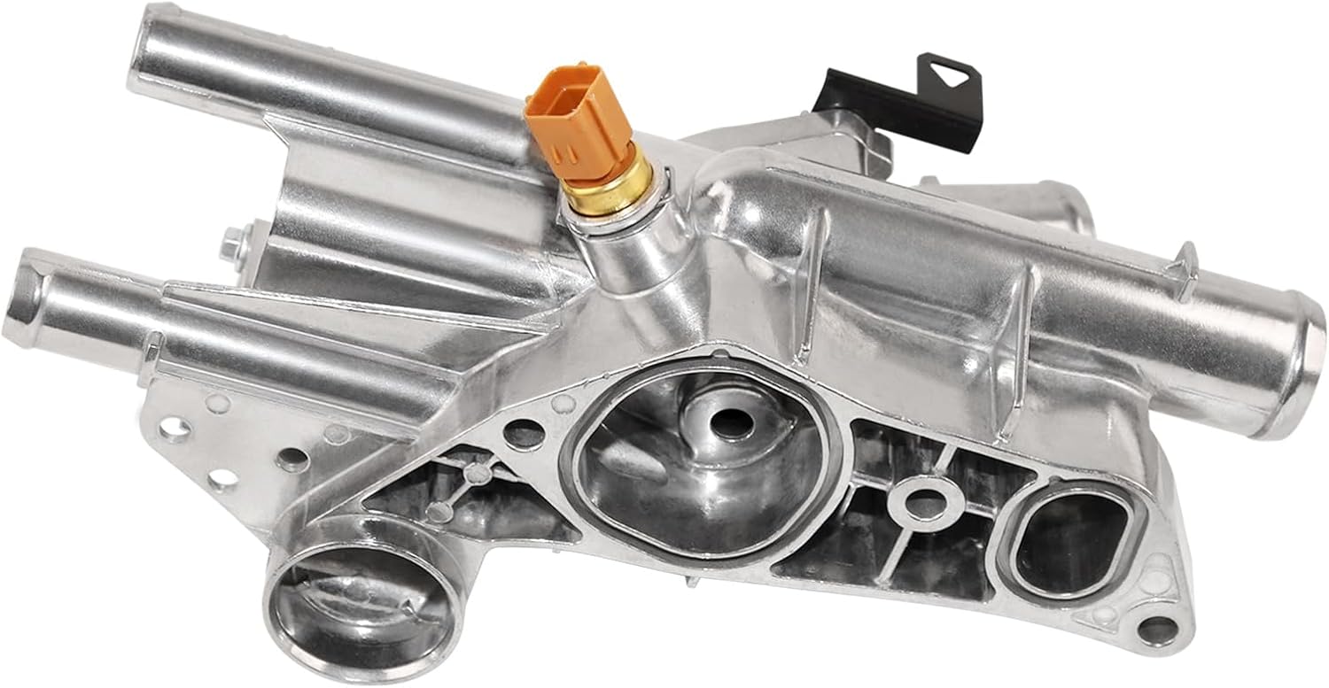 Upgraded Aluminum Thermostat Housing Assembly Compatible with 2008-2010 Hyundai Sonata Kia Rondo 2009-2010 Optima 2.4L Replaces # 25600-2G600