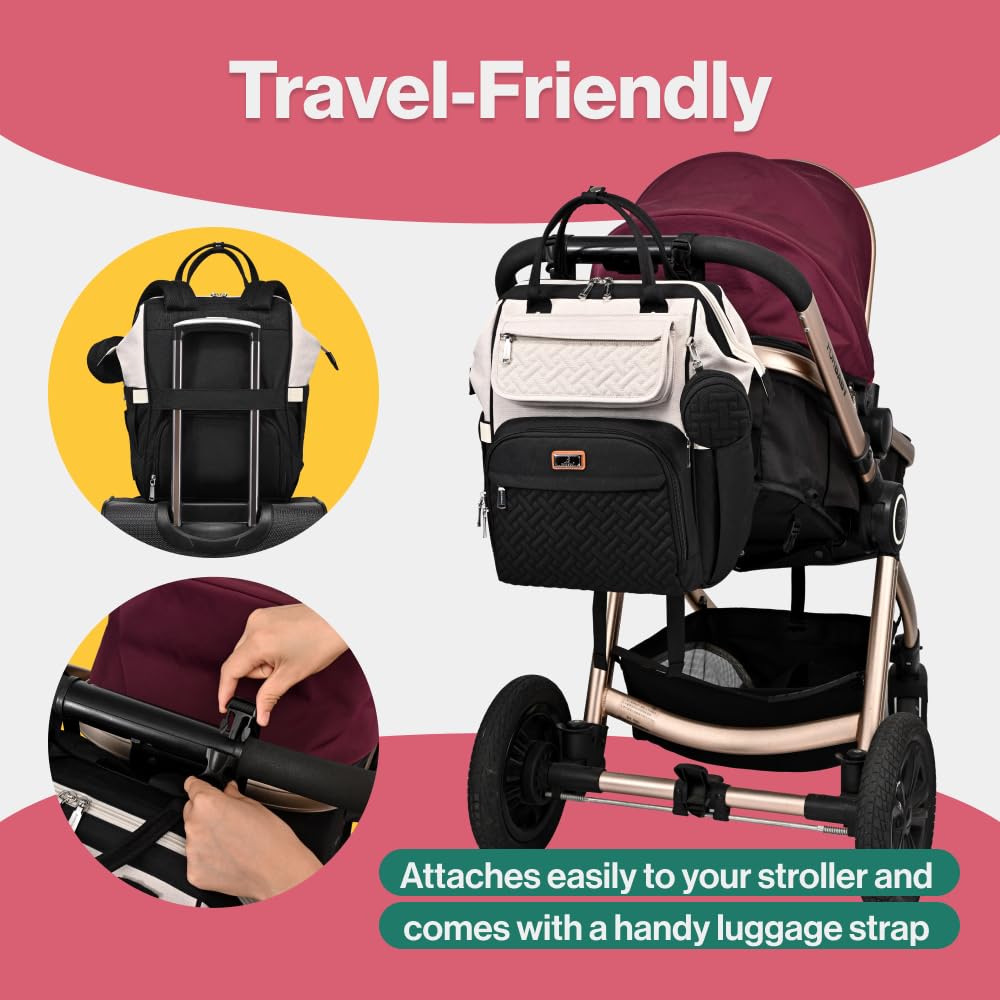 BabbleRoo Zaino-Borsa Fasciatoio, Grande Borsa Fasciatoio Da Viaggio Per Mamma E PapÃ