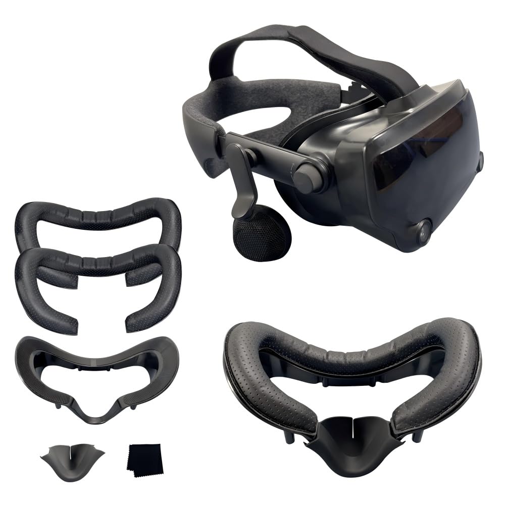 Magnetische Verbreiterung Ersatzset für Ventilindex VR PU Leder Gesichtsabdeckung mit lichtblockierendem Nasenpolster und bequemer Passform, Enhanced View Zubehör Kit für Virtual Reality Gaming (6)