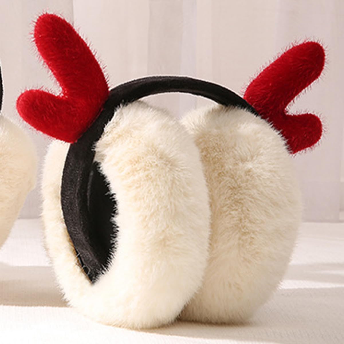 VALICLUD Quality Material Earmuffs Plush Earmuff Antlers Decor Warm Ear Covers for Women Boys and Girls