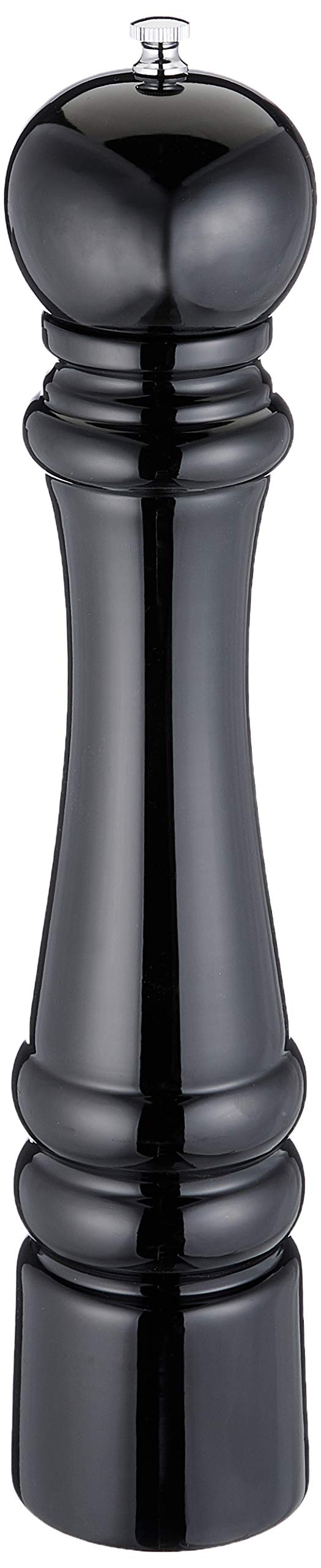 Amefa Spice, 35 cm Tall, Ceramic Grinder, Salt/Pepper Mill Unfilled, Eucalyptus Wood, Black, 7 x 7 x 35 cm