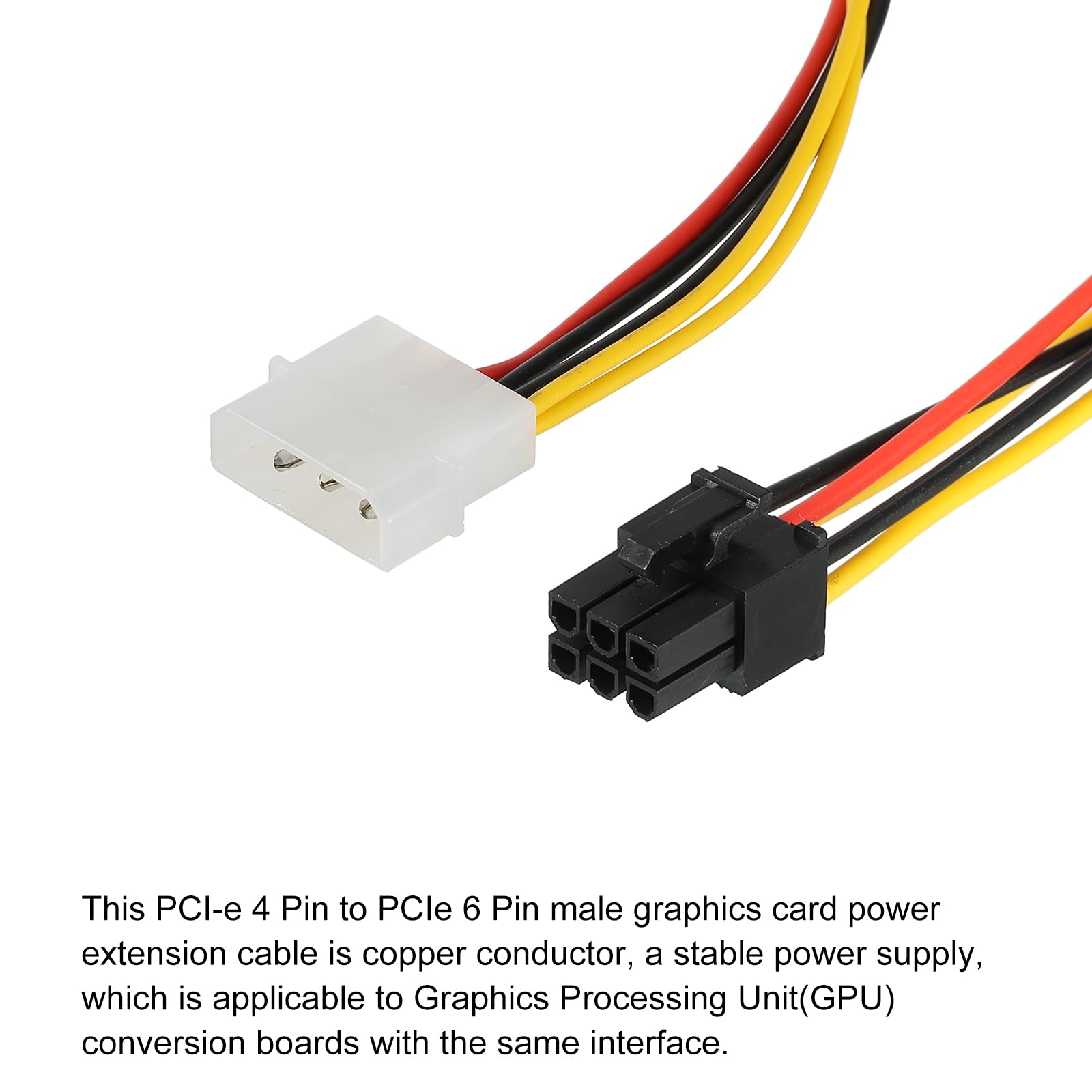 Cavo Alimentazione GPU 4pin Femmina A 6pin Maschio PCI-E – 35cm, Per Scheda Video